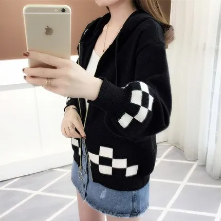 embroidered knitted jacket, Korean