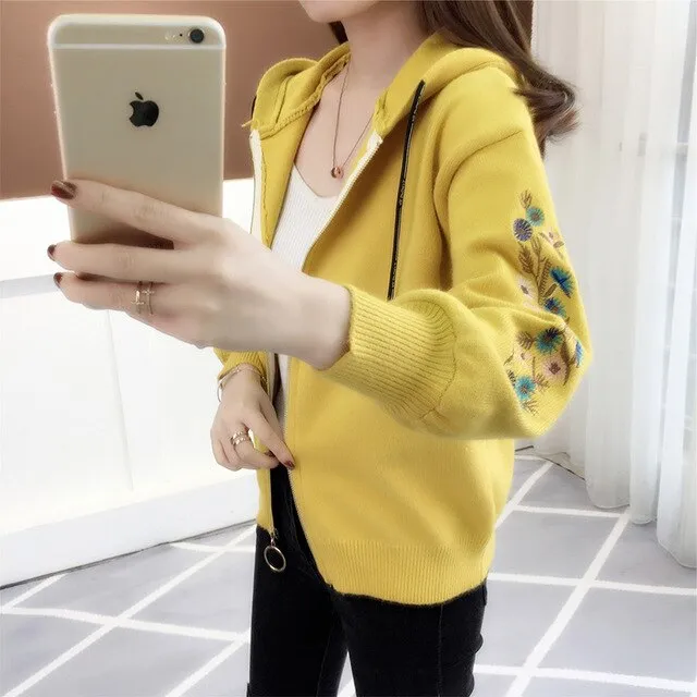 embroidered knitted jacket, Korean