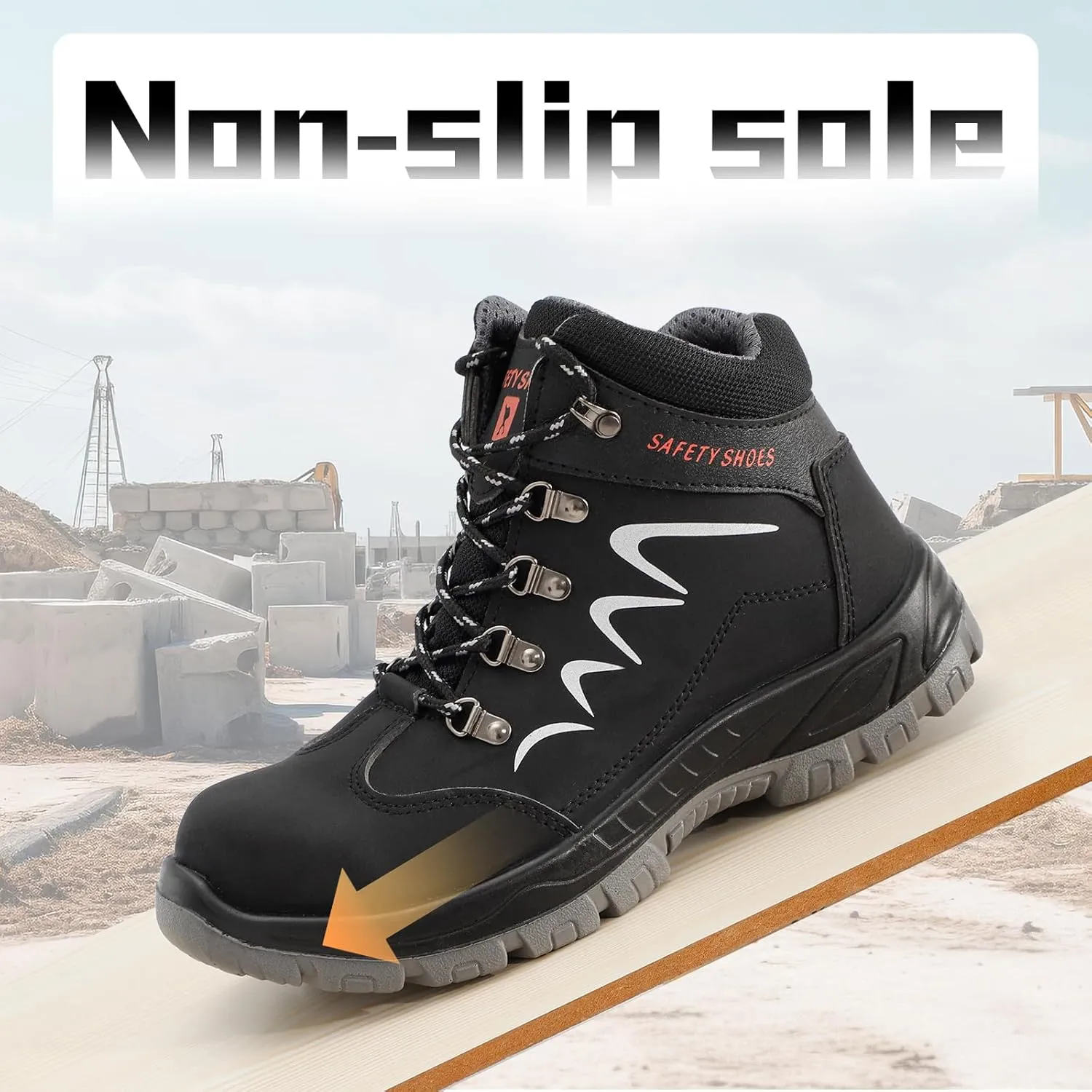 ESTAMICO Steel Toe Work Boots For Men Puncture Proof Industrial & Construction Boot Waterproof Safety Shoes