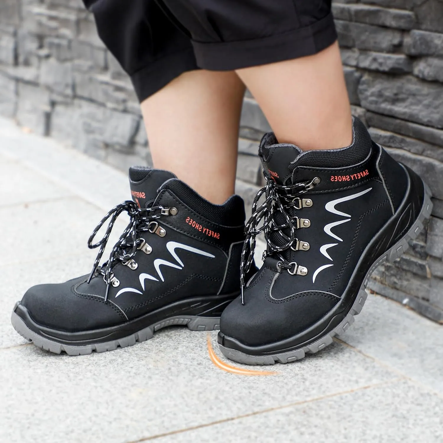 ESTAMICO Steel Toe Work Boots For Men Puncture Proof Industrial & Construction Boot Waterproof Safety Shoes
