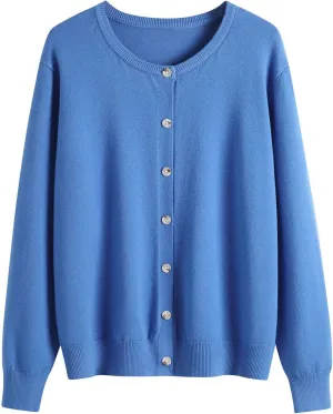 Fall Sweaters for Women Button Down Crew Neck Pullover Cardigan Long Sleeve Casual Outwear Coats 2024 Fall Winter