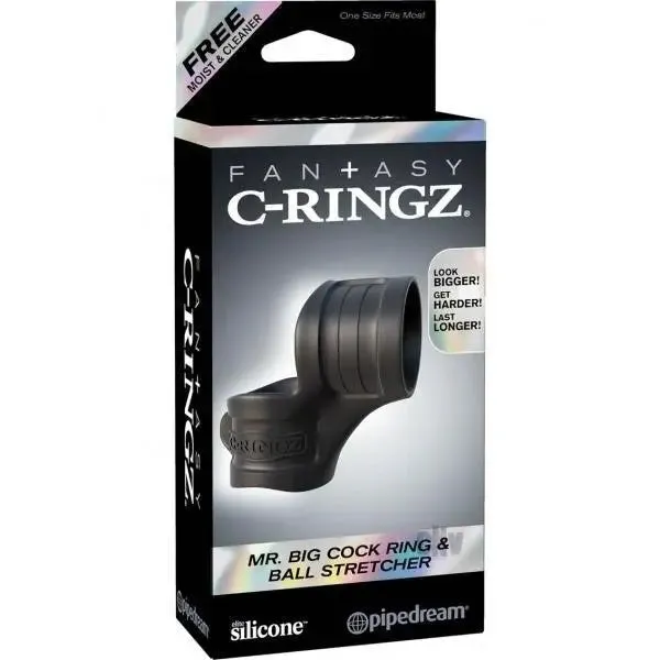 Fantasy C-Ring Mr Big Cock Ring and Ball Stretcher - Black