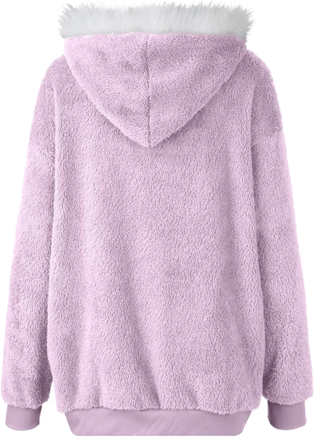 Fuzzy Fleece Jacket Women Fluffy Plus Size Faux Fur Coats Shaggy Oversized Zip Up Hoodie with Pockets Sherpa Jackets
