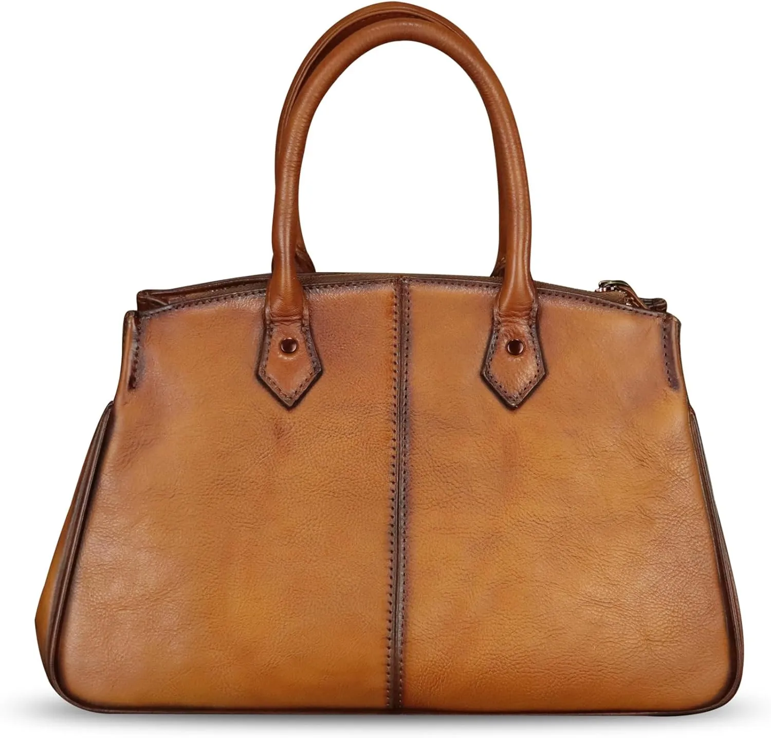 Genuine Leather Satchel for Women Hand Painted Leather Handbag Top Handle Bags Handmade Crossbody Purse Work Tote