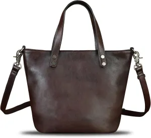 Genuine Leather Satchel for Women Shoulder Handbag Retro Top Handle Bags Handmade Purse Crossbody Purse Tote Bag