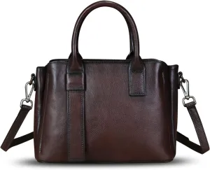 Genuine Leather Satchel for Women Top Handle Bags Handmade Purse Vintage Crossbody Handbags Retro Leather Hobo Bag