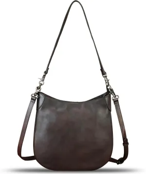 Genuine Leather Shoulder Bag for Women Satchel Handbag Retro Top Handle Bags Handmade Purse Crossbody Purse