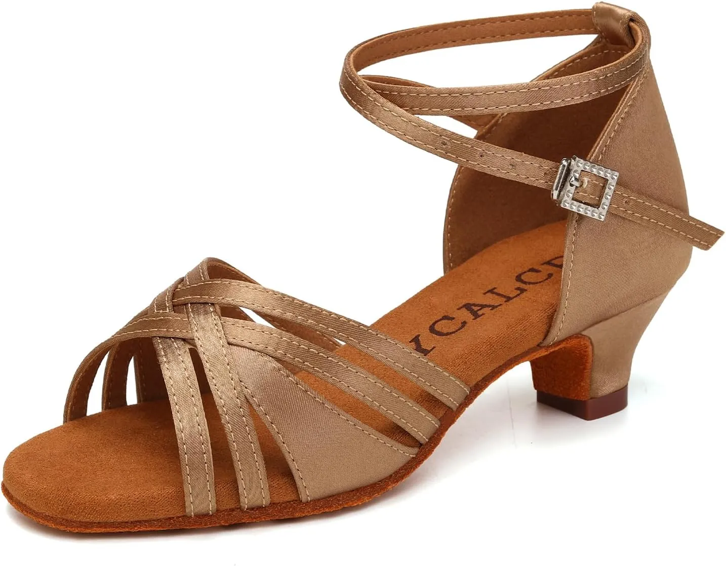 Girl's Latin Dance Shoes Low Heel Professional Performance Salsa Tango Ballroom Dancing Shoes,Model EM-930-XGG