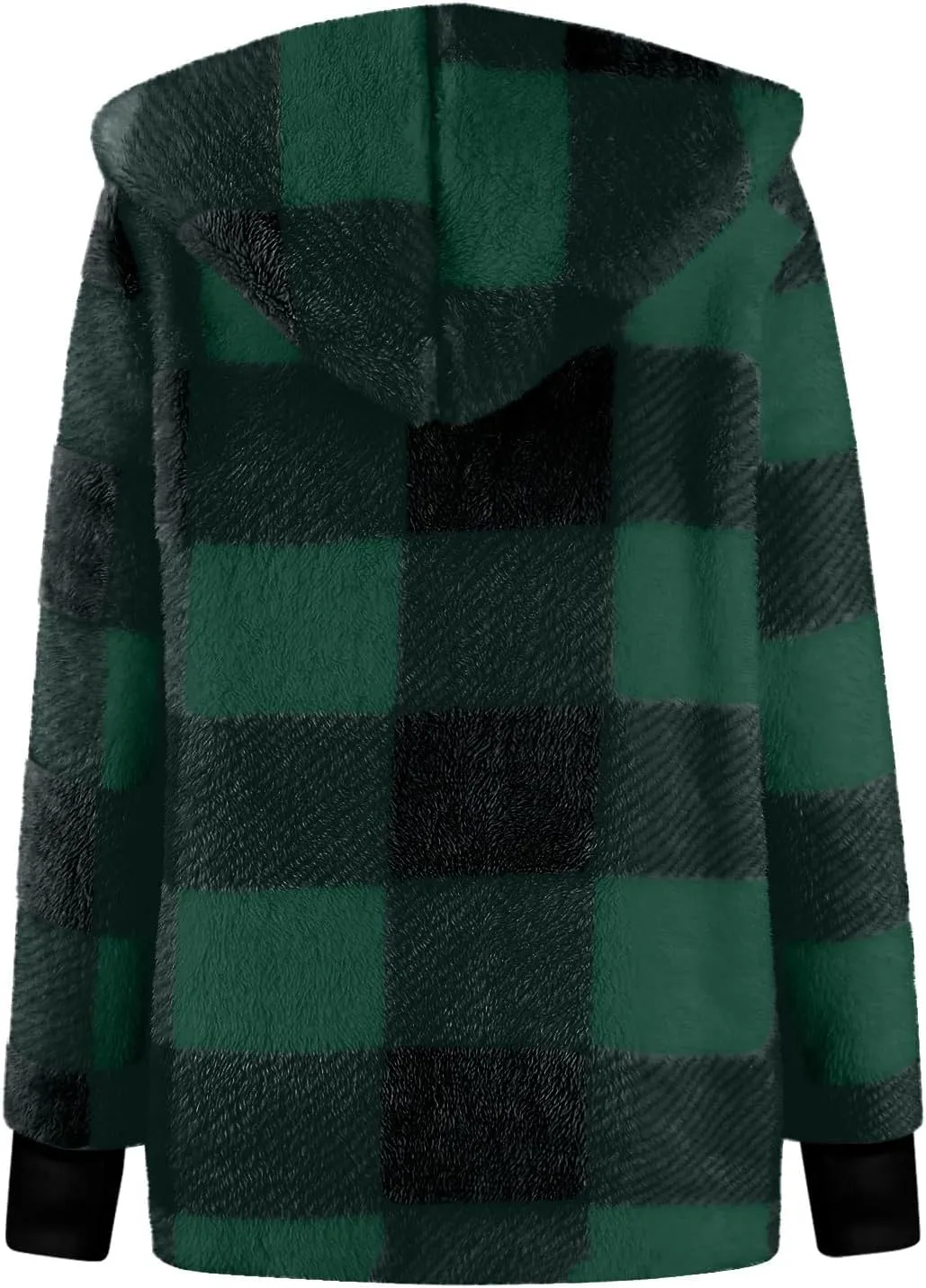 GOFULY Womens Winter Coats Trendy Fuzzy Fleece Hoodies Open Front Fall Sherpa Jackets Warm Plaid Cardigans Casual Outerwear