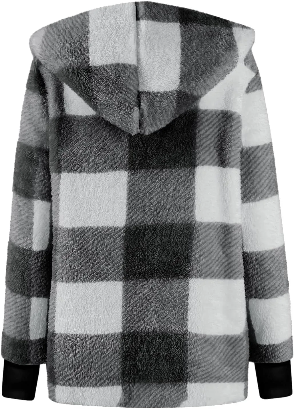 GOFULY Womens Winter Coats Trendy Fuzzy Fleece Hoodies Open Front Fall Sherpa Jackets Warm Plaid Cardigans Casual Outerwear