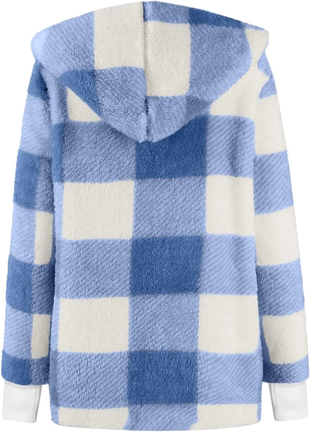 GOFULY Womens Winter Coats Trendy Fuzzy Fleece Hoodies Open Front Fall Sherpa Jackets Warm Plaid Cardigans Casual Outerwear