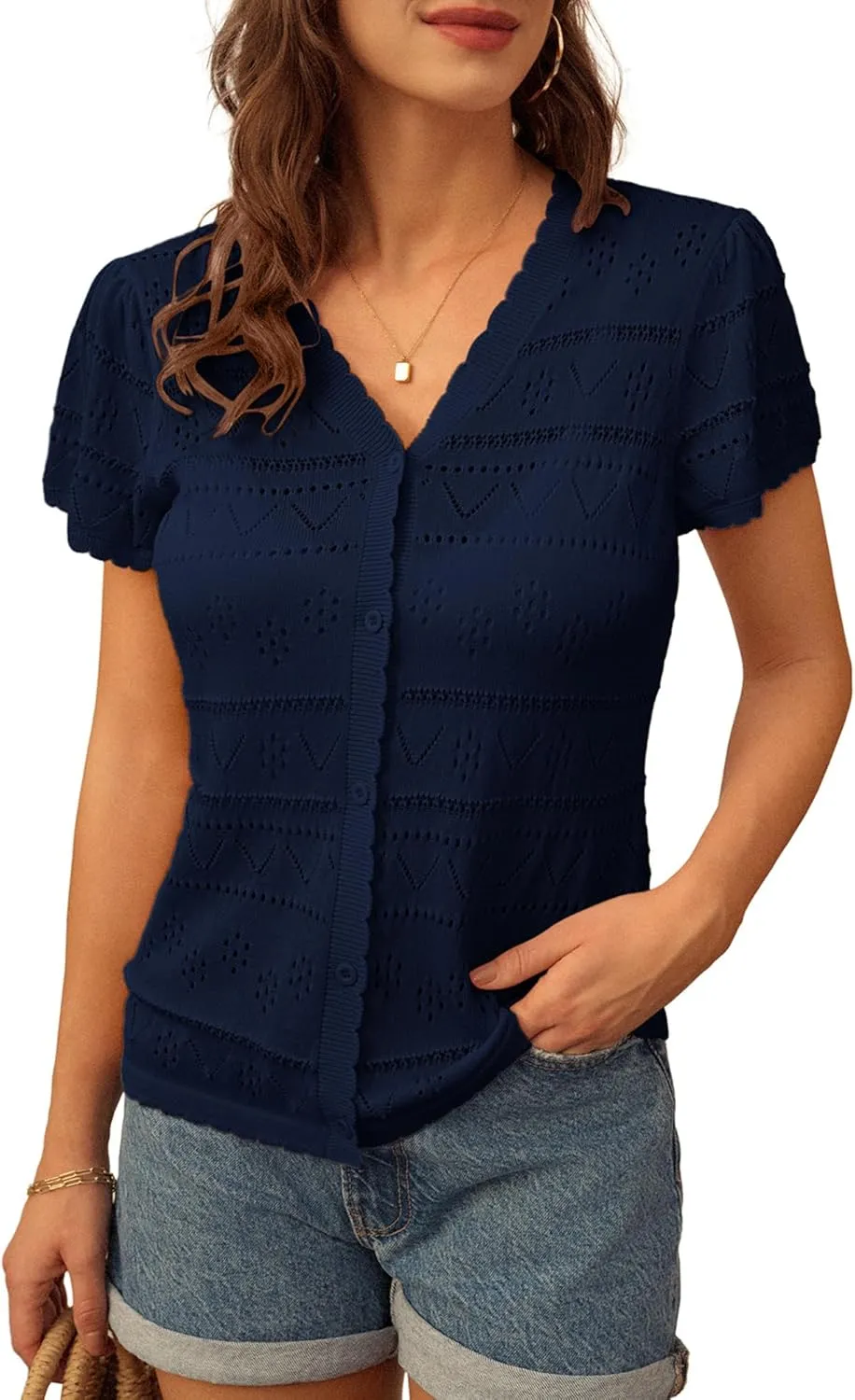 GRACE KARIN Womens Short Sleeve Cardigan 2025 Summer Crochet Cardigans for Women Lightweight Shrugs Sweaters Tops
