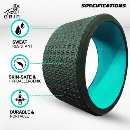 Grip Yoga Wheel - A Perfect Prop For Any Level Of Yoga Enthusiast, Help Stretch And Massage The Thoracic And Lumbar Region Muscles Improving Strength, Flexibility, And Balance, High Quality; 13 Inches Diameter | Green Color