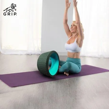 Grip Yoga Wheel - A Perfect Prop For Any Level Of Yoga Enthusiast, Help Stretch And Massage The Thoracic And Lumbar Region Muscles Improving Strength, Flexibility, And Balance, High Quality; 13 Inches Diameter | Green Color