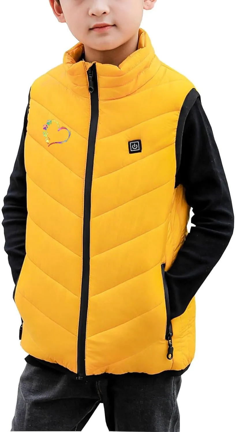 Heated Vest for Kids, Electric USB Heating Down Jacket 2024 Upgrade Heated Waistcoat Heated Gilet for Hiking Skiing