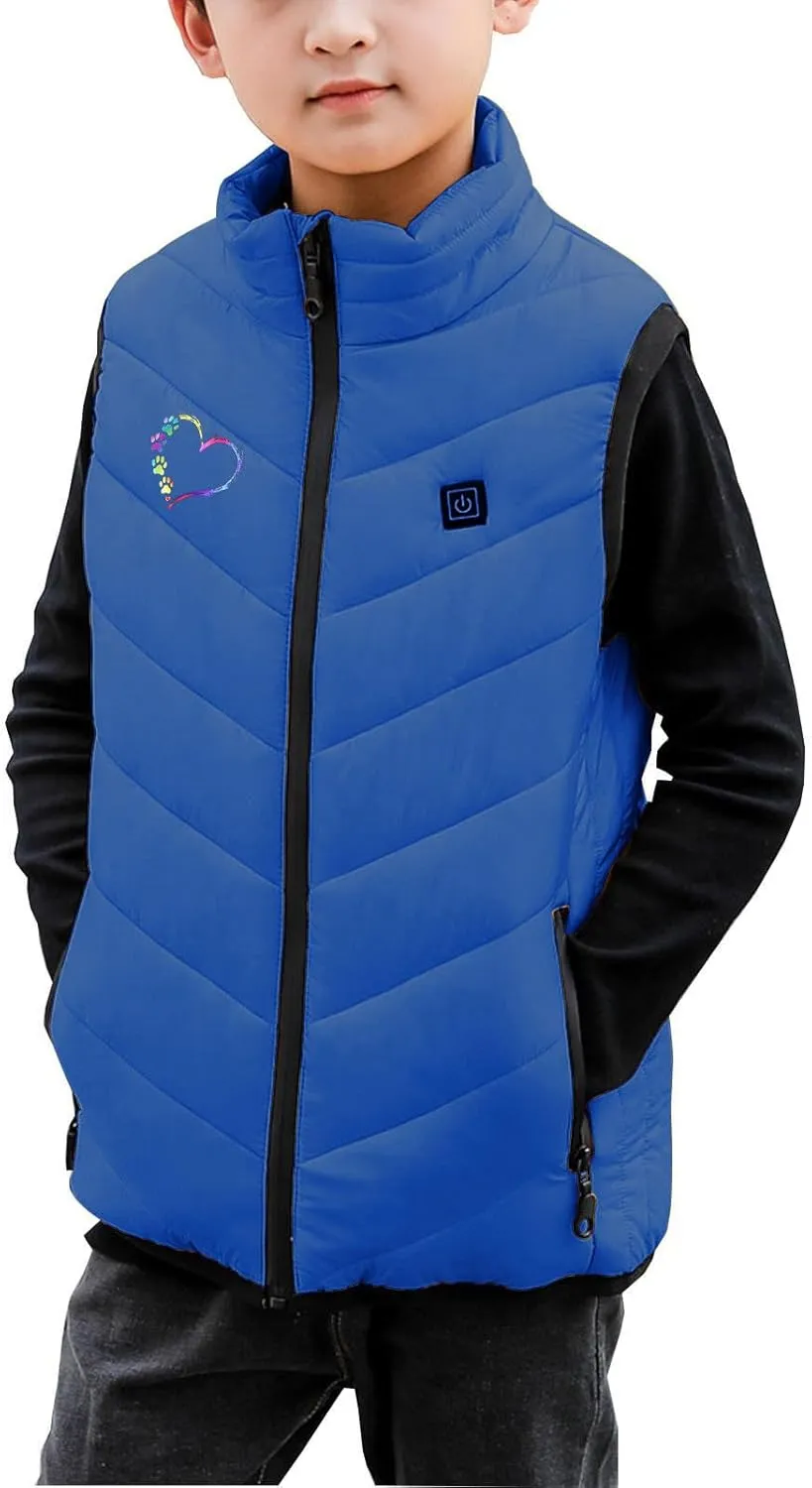 Heated Vest for Kids, Electric USB Heating Down Jacket 2024 Upgrade Heated Waistcoat Heated Gilet for Hiking Skiing
