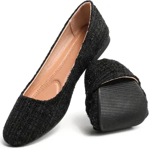 HEAWISH Women??s Round Toe Flats Shoes Ballet Flats Dressy Comfortable White Green Flats for Women