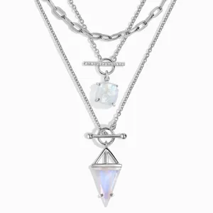 Heroine T Lock & Raw Crystal T Lock Necklaces & Widelink Chain