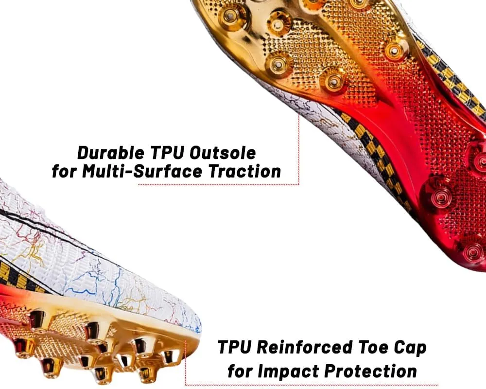 HESBITEUL Mens Athletic Outdoor Indoor Comfortable Soccer Shoes Boys Football Student Cleats Sneaker Shoes High Gripping Power