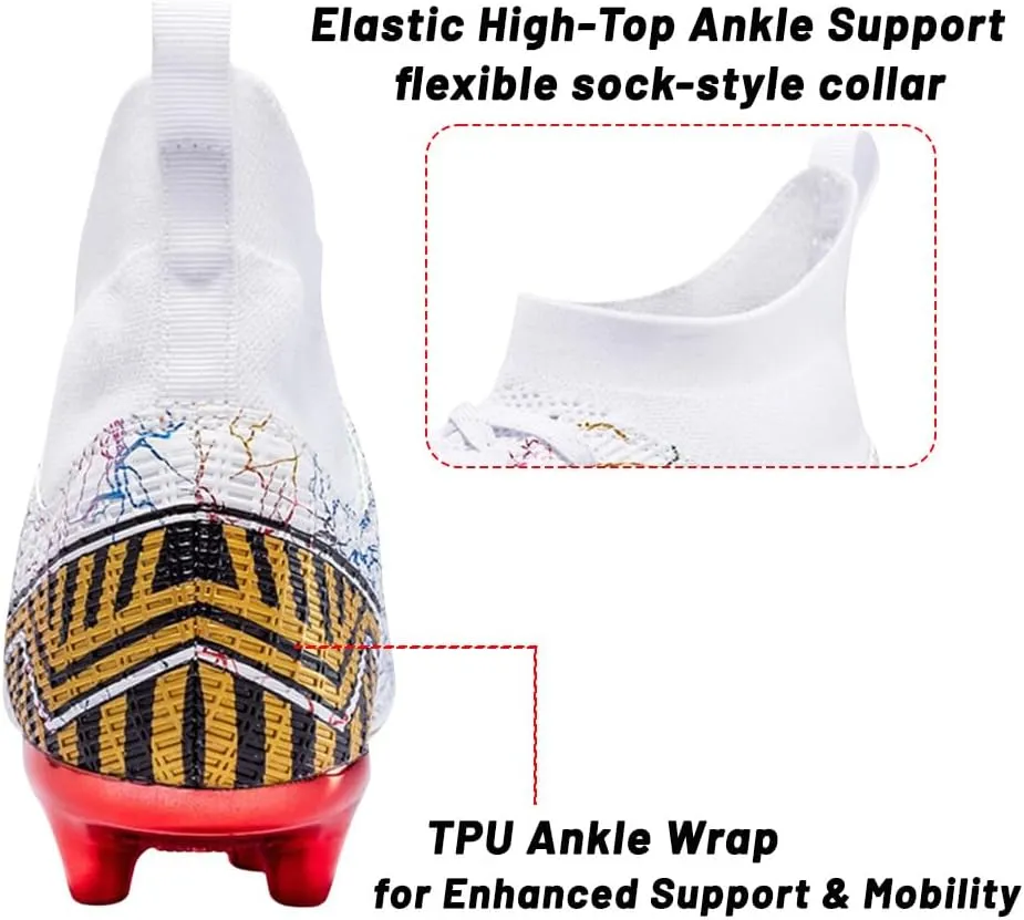 HESBITEUL Mens Athletic Outdoor Indoor Comfortable Soccer Shoes Boys Football Student Cleats Sneaker Shoes High Gripping Power