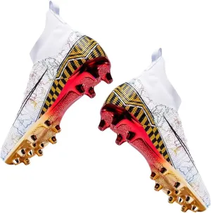 HESBITEUL Mens Athletic Outdoor Indoor Comfortable Soccer Shoes Boys Football Student Cleats Sneaker Shoes High Gripping Power