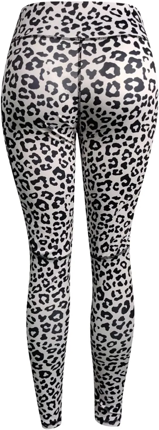 High Waisted Leggings for Women Butt Lifting Seamless Leopard Printed Yoga Trousers Stretch Tummy Control Workout Pants