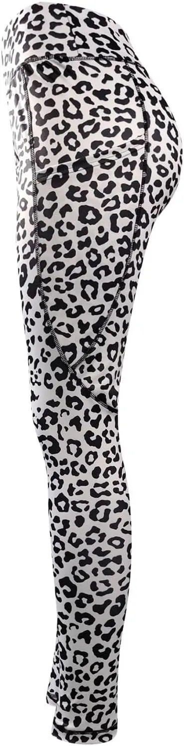 High Waisted Leggings for Women Butt Lifting Seamless Leopard Printed Yoga Trousers Stretch Tummy Control Workout Pants