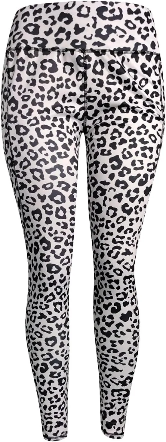 High Waisted Leggings for Women Butt Lifting Seamless Leopard Printed Yoga Trousers Stretch Tummy Control Workout Pants