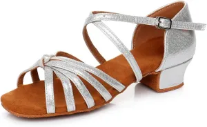 HIPPOSEUS Girls' Standard Latin Dance Shoes Low Heel 3.5CM,Model U1203