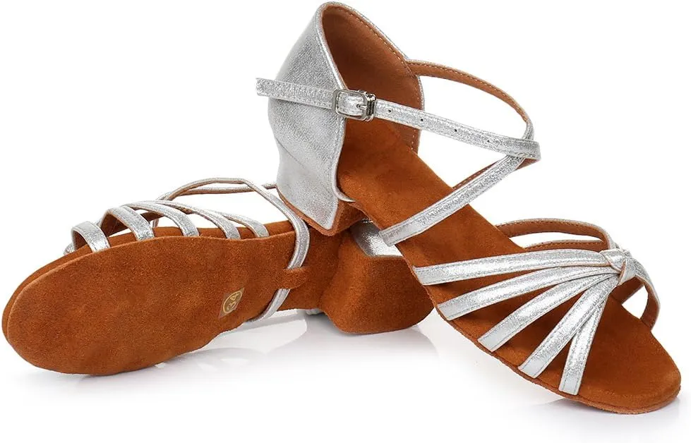 HIPPOSEUS Girls' Standard Latin Dance Shoes Low Heel 3.5CM,Model U1203