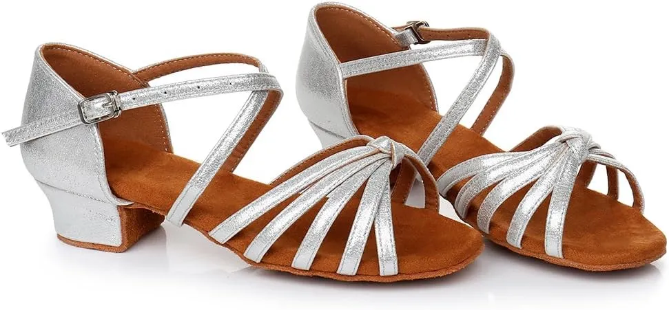HIPPOSEUS Girls' Standard Latin Dance Shoes Low Heel 3.5CM,Model U1203
