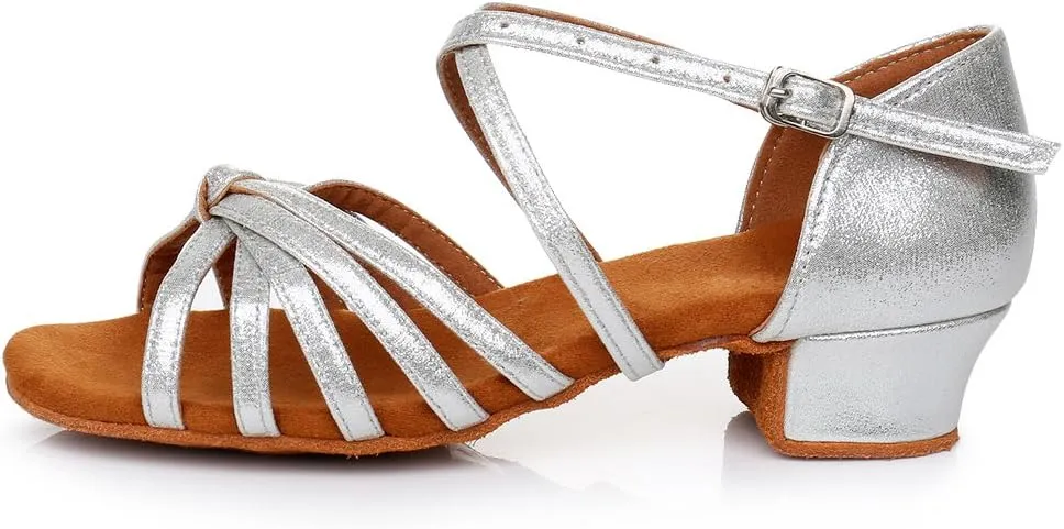 HIPPOSEUS Girls' Standard Latin Dance Shoes Low Heel 3.5CM,Model U1203