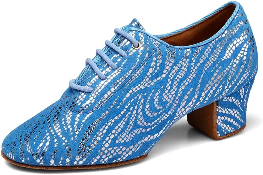 HIPPOSEUS Women's Latin Dance Shoes Closed Toe Ballroom Modern Salsa Dance Practice Shoes Split Sole