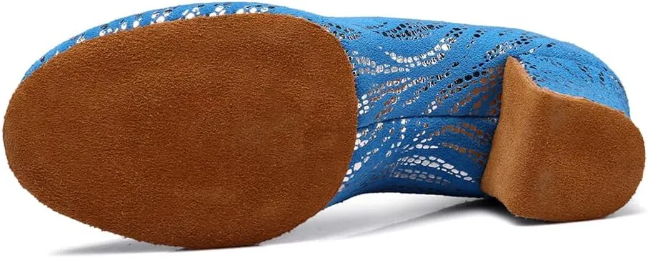 HIPPOSEUS Women's Latin Dance Shoes Closed Toe Ballroom Modern Salsa Dance Practice Shoes Split Sole