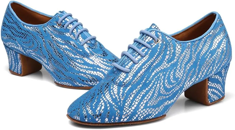 HIPPOSEUS Women's Latin Dance Shoes Closed Toe Ballroom Modern Salsa Dance Practice Shoes Split Sole