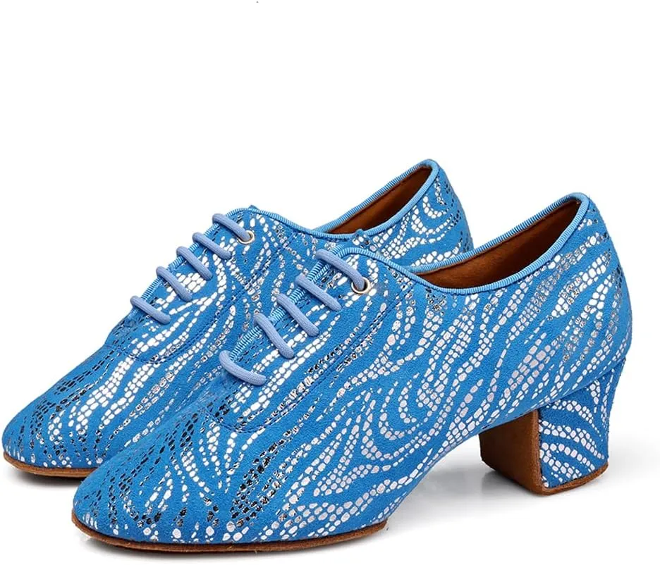 HIPPOSEUS Women's Latin Dance Shoes Closed Toe Ballroom Modern Salsa Dance Practice Shoes Split Sole
