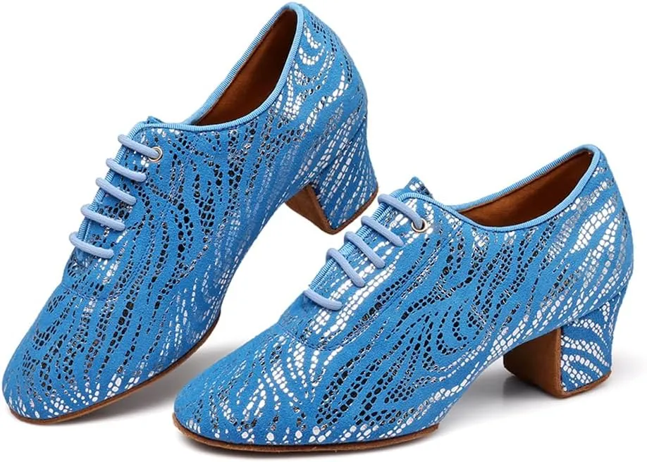 HIPPOSEUS Women's Latin Dance Shoes Closed Toe Ballroom Modern Salsa Dance Practice Shoes Split Sole