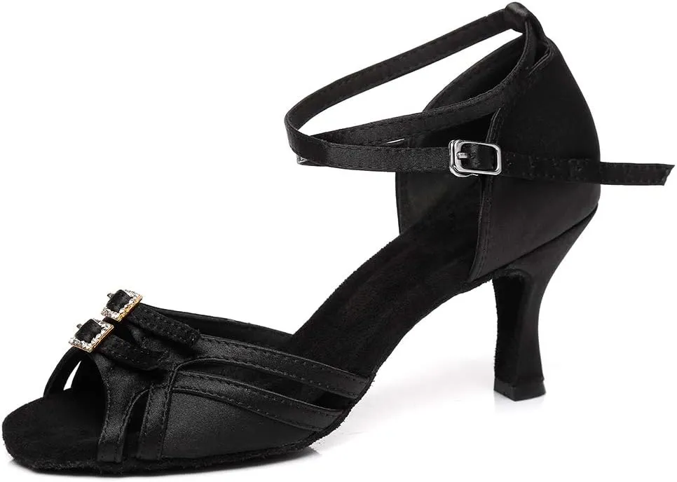 HROYL Latin Dance Shoes Women Waltz Shoes for Girls Salsa Ballroom Dance Shoes Wedding Dance Shoes for Women,Model YCD8