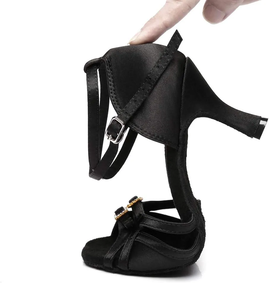 HROYL Latin Dance Shoes Women Waltz Shoes for Girls Salsa Ballroom Dance Shoes Wedding Dance Shoes for Women,Model YCD8