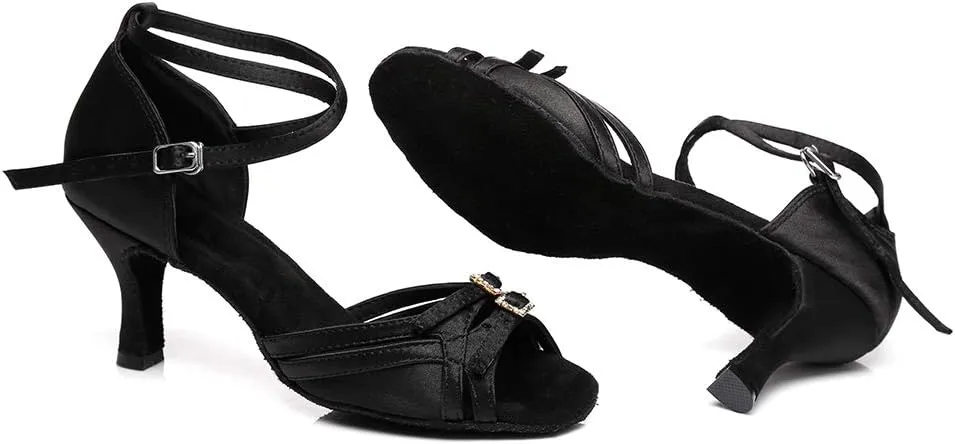 HROYL Latin Dance Shoes Women Waltz Shoes for Girls Salsa Ballroom Dance Shoes Wedding Dance Shoes for Women,Model YCD8