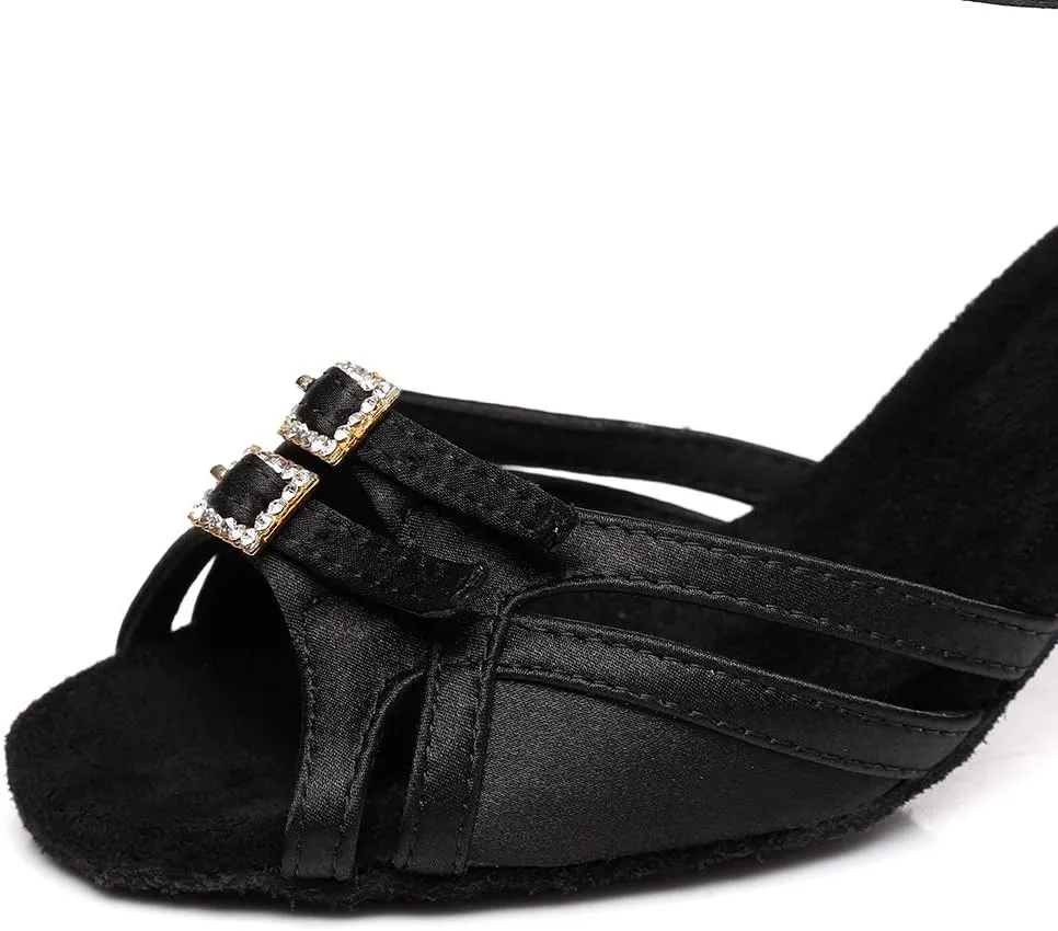 HROYL Latin Dance Shoes Women Waltz Shoes for Girls Salsa Ballroom Dance Shoes Wedding Dance Shoes for Women,Model YCD8