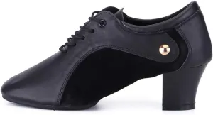 HROYL Men's Standard Latin/Jazz Dance Shoes Leather lace-up Ballroom W-701