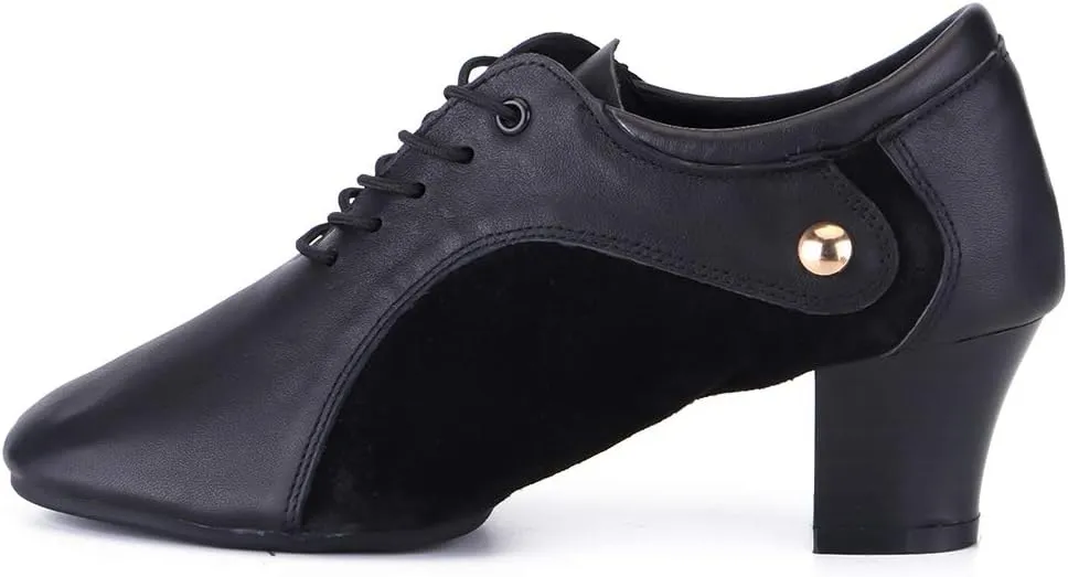 HROYL Men's Standard Latin/Jazz Dance Shoes Leather lace-up Ballroom W-701