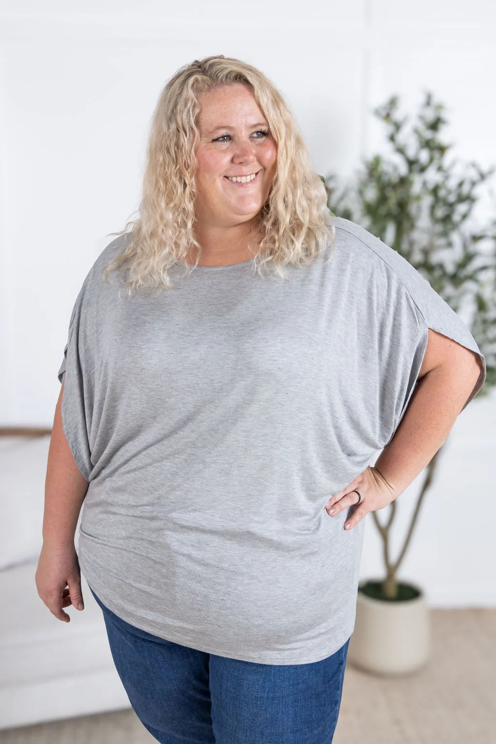 IN STOCK Darcy Dolman Top - Light Grey FINAL SALE