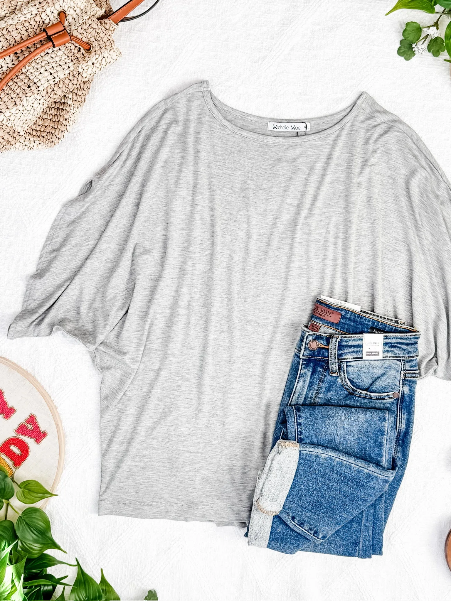 IN STOCK Darcy Dolman Top - Light Grey FINAL SALE