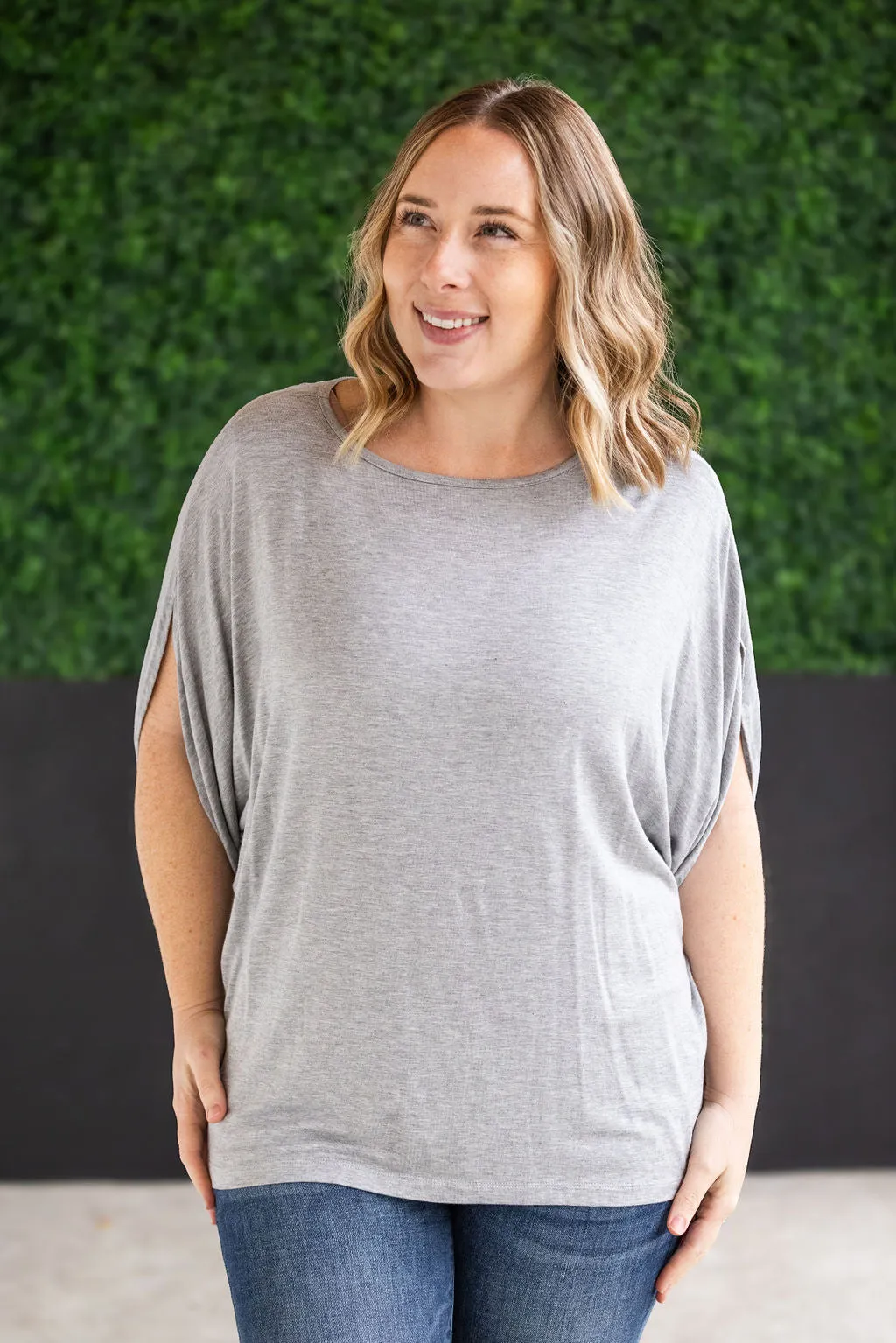 IN STOCK Darcy Dolman Top - Light Grey FINAL SALE