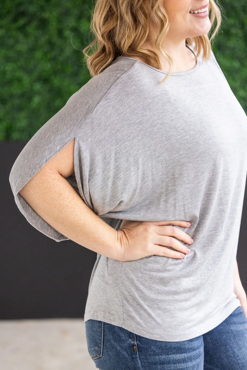 IN STOCK Darcy Dolman Top - Light Grey FINAL SALE