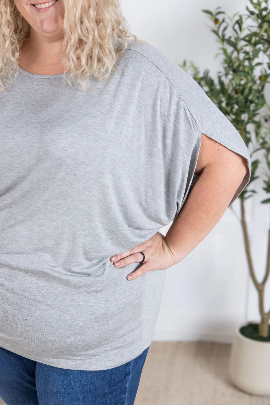 IN STOCK Darcy Dolman Top - Light Grey FINAL SALE