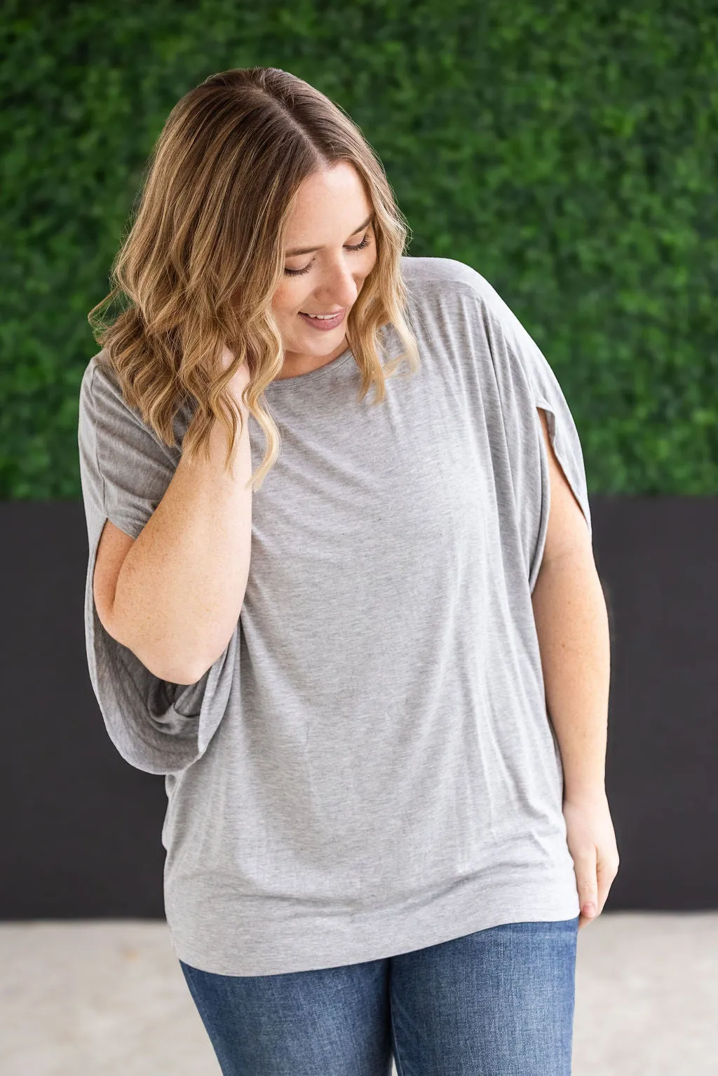 IN STOCK Darcy Dolman Top - Light Grey FINAL SALE