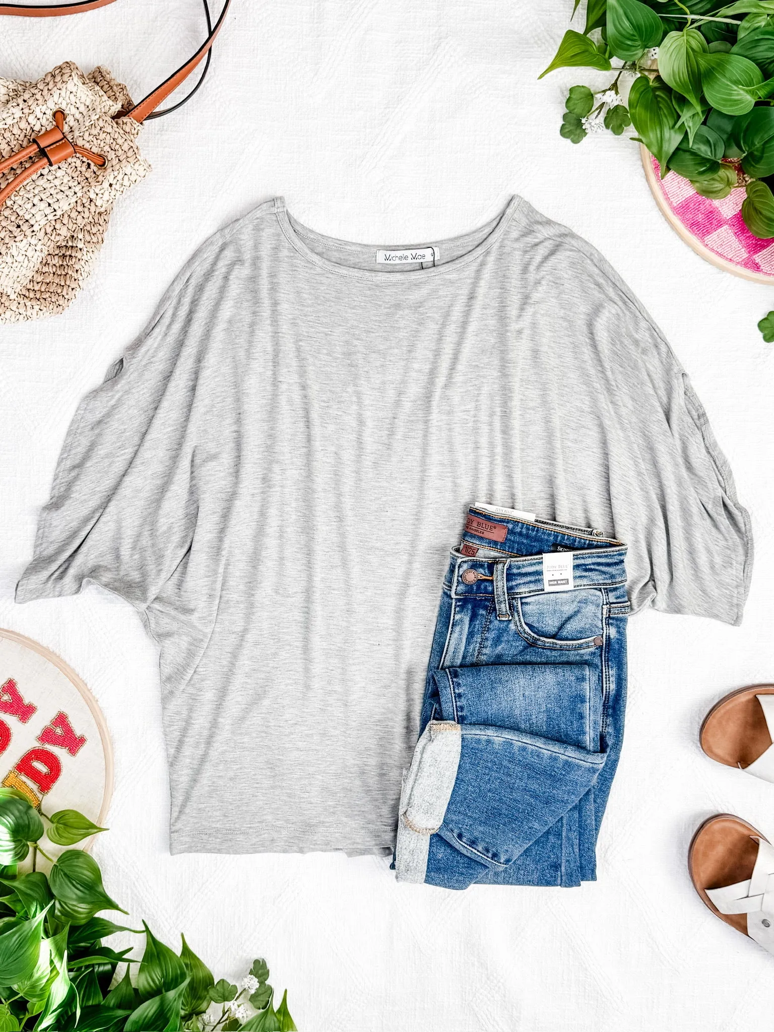 IN STOCK Darcy Dolman Top - Light Grey FINAL SALE